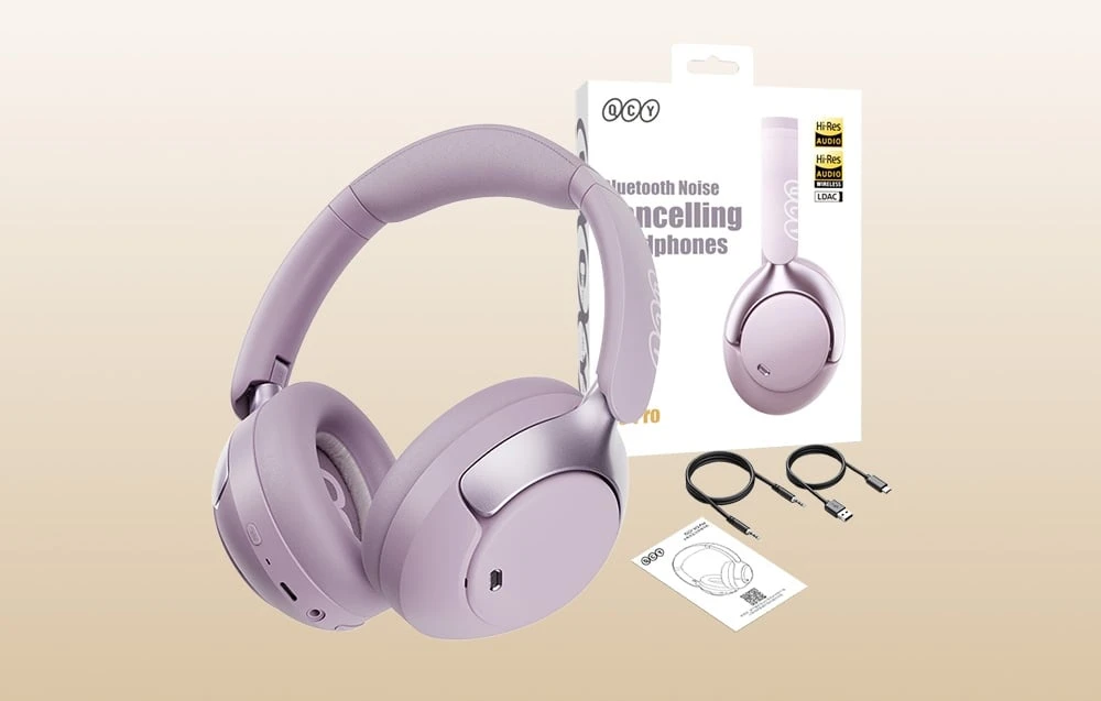 QCY H3 pro ANC belaidės ausinės (violetinė) aprašymas - Prekės nuotrauka