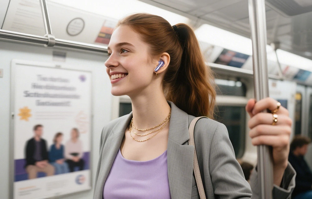 Ausinės QCY N70 HT18 LITE Belaidės Earbuds (Violetinė) aprašymas - Prekės nuotrauka