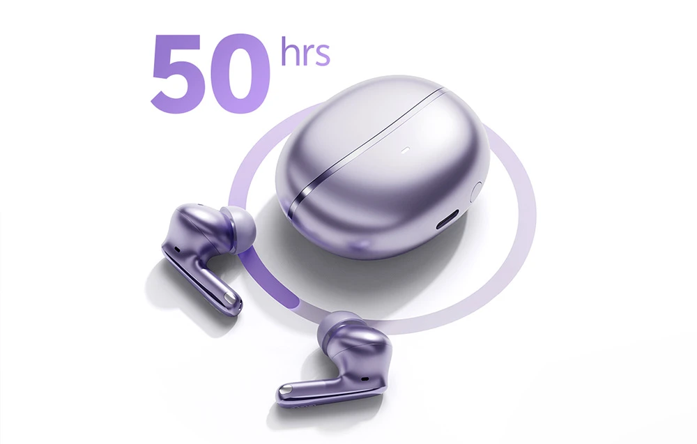Ausinės QCY N70 HT18 LITE Belaidės Earbuds (Violetinė) aprašymas - Prekės nuotrauka