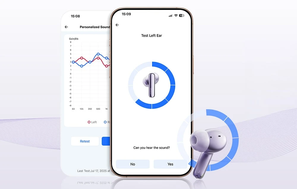 Ausinės QCY N70 HT18 LITE Belaidės Earbuds (Violetinė) aprašymas - Prekės nuotrauka