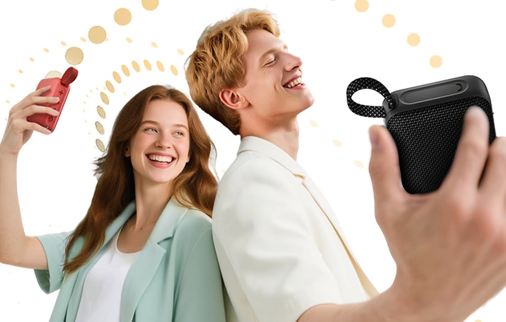 QCY SP2 IP67 „Bluetooth“ garsiakalbis su RGB foniniu apšvietimu ir stereo režimu - Raudona aprašymas - Prekės nuotrauka