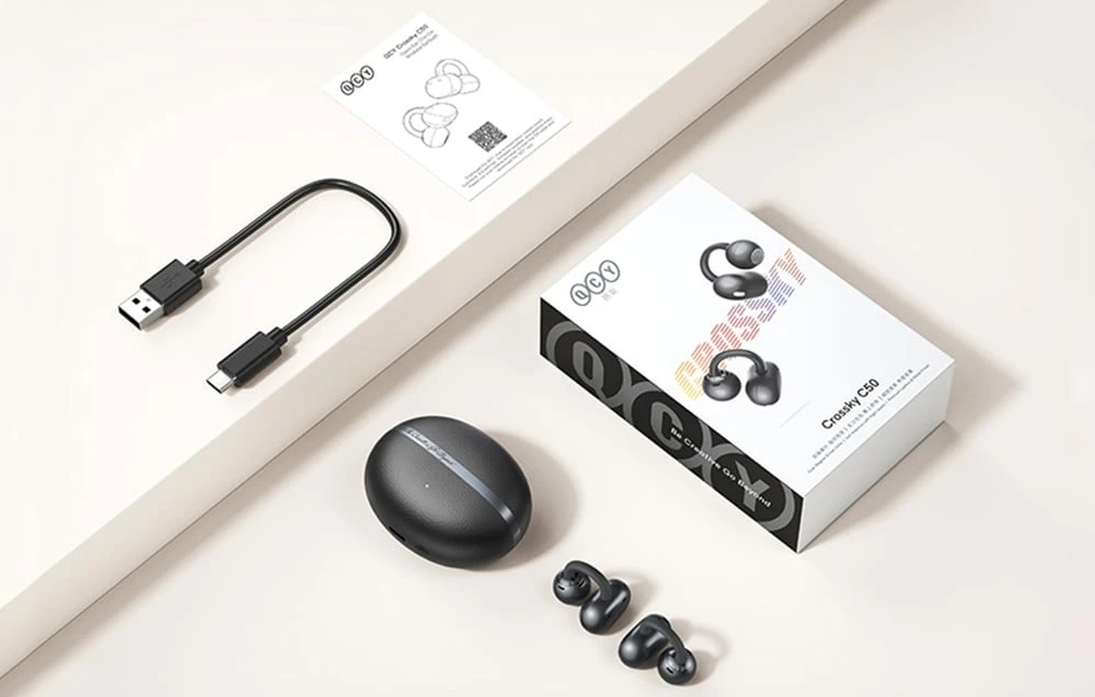 Ausinės QCY Belaidės Earphones Crossky C50 (pilkas) aprašymas - Prekės nuotrauka Ausinės QCY Belaidės Earphones Crossky C50 (pilkas) aprašymas - Prekės nuotrauka