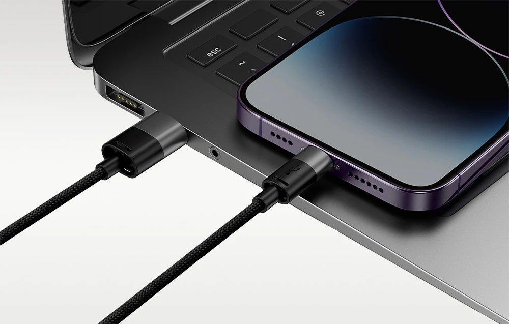 Greitas įkrovimas USB - M+L+C Baseus StarSpeed 3.5A 0.6m - Juodas aprašymas - Prekės nuotrauka