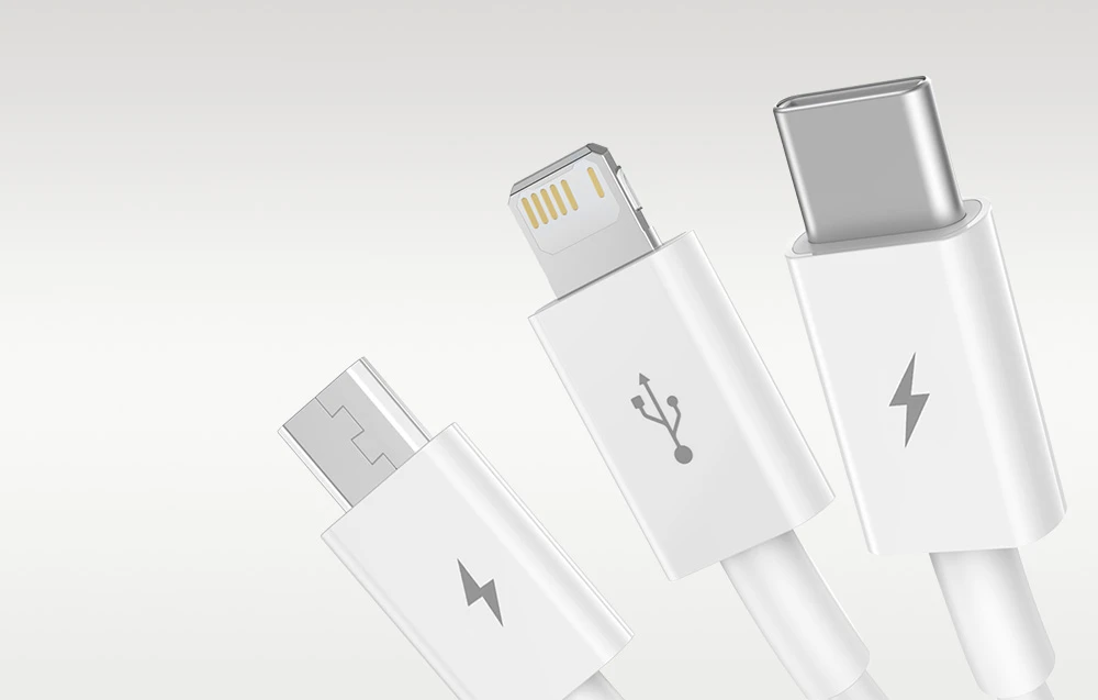 Greitas įkrovimas iš USB į M+L+C Baseus Superior Data 3.5A 0.5m (balta) aprašymas - Prekės nuotrauka Greitas įkrovimas iš USB į M+L+C Baseus Superior Data 3.5A 0.5m (balta) aprašymas - Prekės nuotrauka