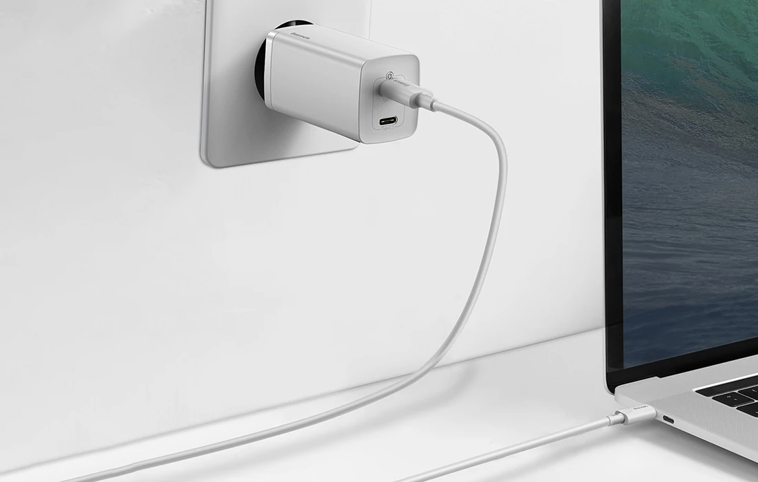 Baseus Sieninis įkroviklis GaN2 Lite 65W USB + USB-C QC4+ PD3.0 SCP FCP AFC, baltas aprašymas - Prekės nuotrauka Baseus Sieninis įkroviklis GaN2 Lite 65W USB + USB-C QC4+ PD3.0 SCP FCP AFC, baltas aprašymas - Prekės nuotrauka