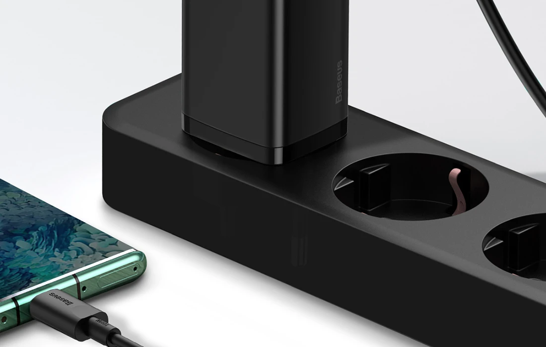 Baseus GaN2 Lite greitas kelioninis įkroviklis USB + C 65W EU - Juodas aprašymas - Prekės nuotrauka