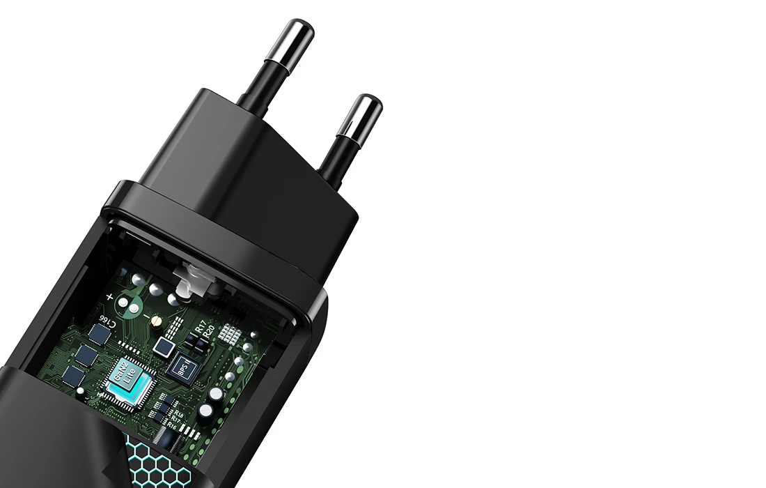 Baseus GaN2 Lite greitas kelioninis įkroviklis USB + C 65W EU - Juodas aprašymas - Prekės nuotrauka