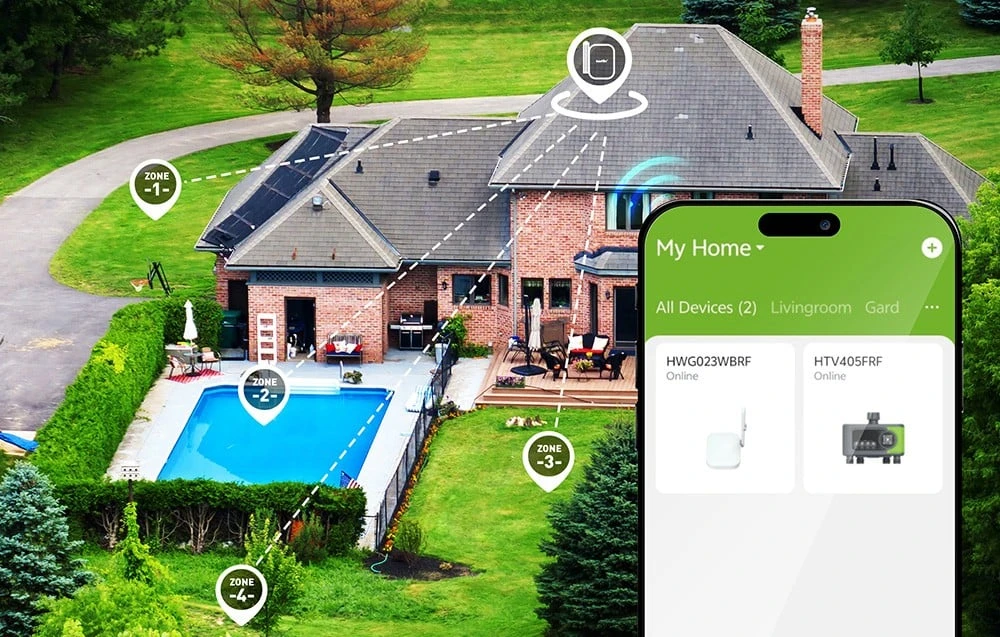 RainPoint WiFi 4-zone irrigation controller aprašymas - Prekės nuotrauka RainPoint WiFi 4-zone irrigation controller aprašymas - Prekės nuotrauka