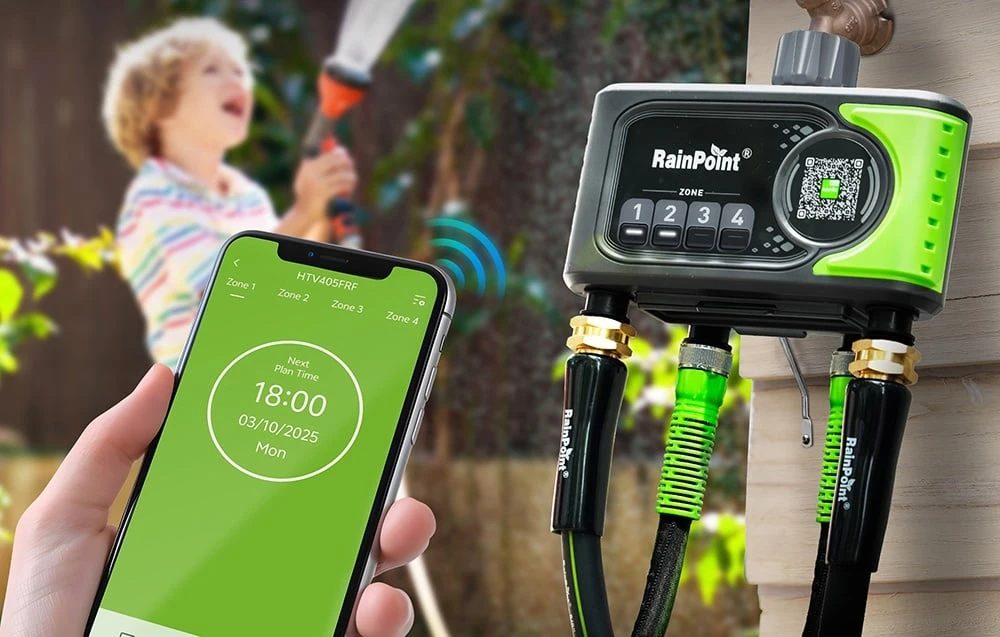 RainPoint WiFi 4-zone irrigation controller aprašymas - Prekės nuotrauka RainPoint WiFi 4-zone irrigation controller aprašymas - Prekės nuotrauka