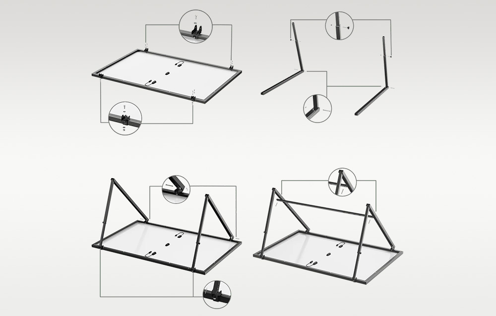 Adjustable EcoFlow bracket for 400W free-standing or wall-mounted PV panel aprašymas - Prekės nuotrauka Adjustable EcoFlow bracket for 400W free-standing or wall-mounted PV panel aprašymas - Prekės nuotrauka