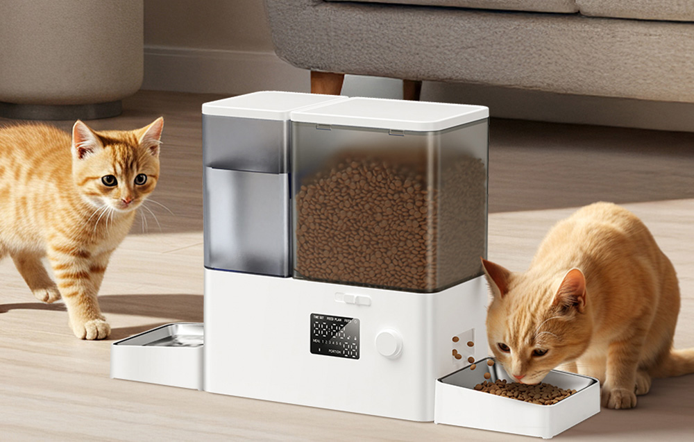 Rojeco 2 in 1 Pet Vanduo Fountain 3.5L & Feeder 5L Button Verson (baltas) aprašymas - Prekės nuotrauka