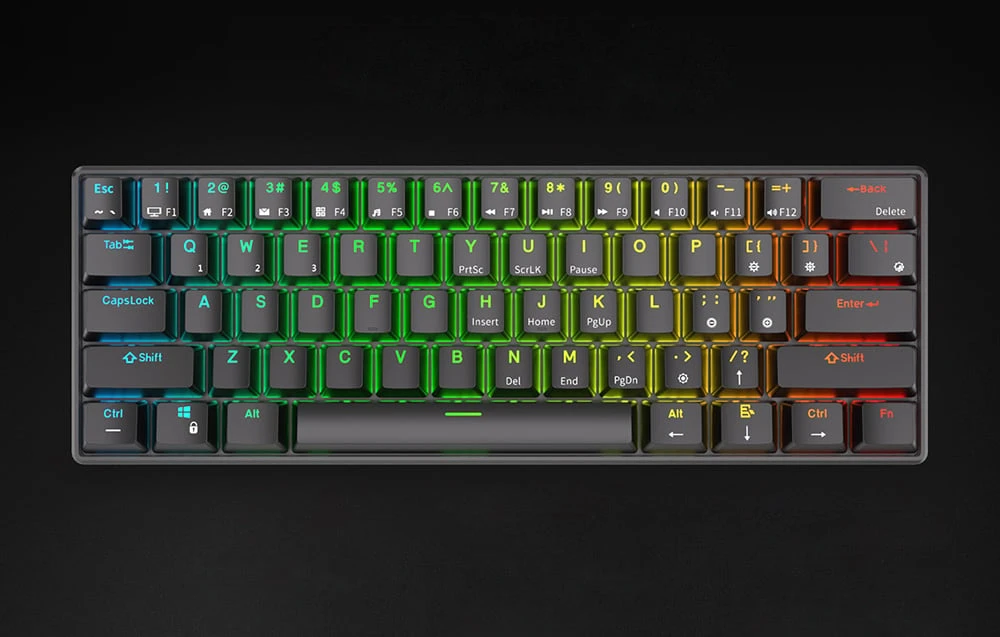 Royal Kludge RK61 TKL klaviatūra | 60%, Hot-swap, Raudona Switches, US, juoda aprašymas - Prekės nuotrauka Royal Kludge RK61 TKL klaviatūra | 60%, Hot-swap, Raudona Switches, US, juoda aprašymas - Prekės nuotrauka