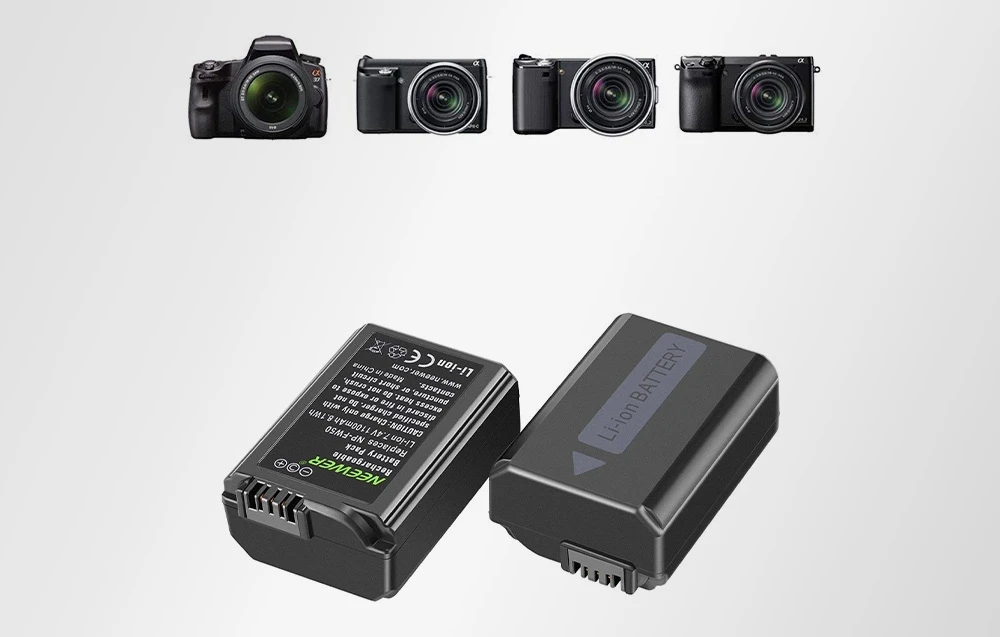 Set of 2 Sony replacement batteries and a NEEWER NP-FW50 charger aprašymas - Prekės nuotrauka