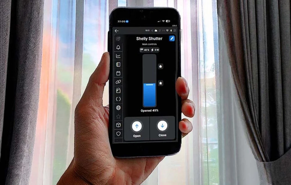 2 žaliuzių/užuolaidų WiFi valdiklių rinkinys „Shelly Shutter“ + BLU RC mygtukas 4 aprašymas - Prekės nuotrauka