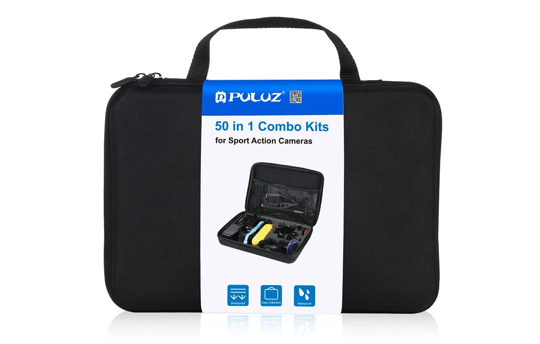Puluz 50 in 1 priedai Ultimate Combo rinkiniai sporto kameroms PKT39 aprašymas - Prekės nuotrauka Puluz 50 in 1 priedai Ultimate Combo rinkiniai sporto kameroms PKT39 aprašymas - Prekės nuotrauka