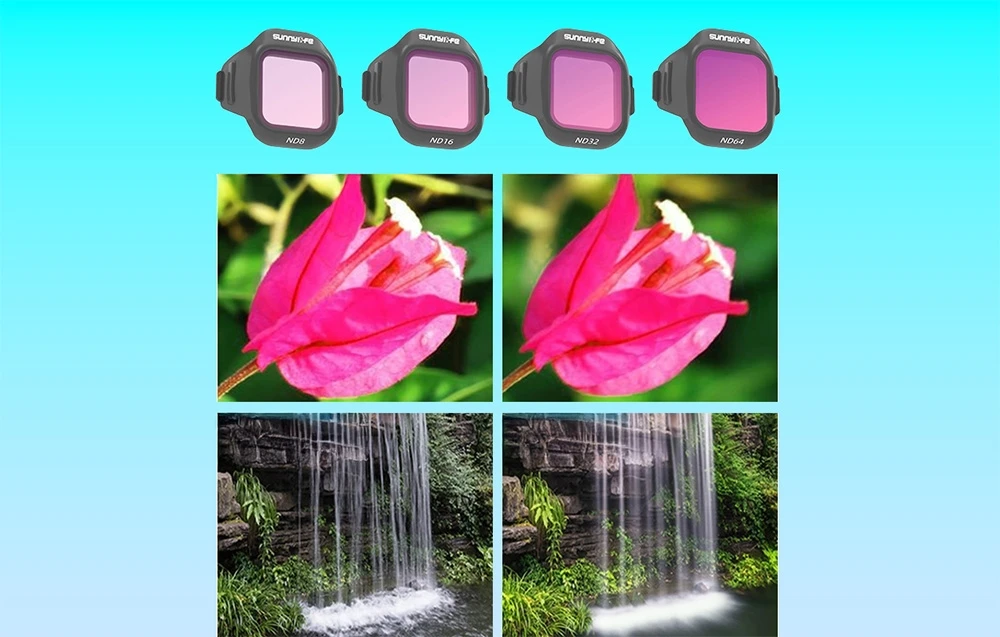 Set of 6 Sunnylife MCUV + CPL + ND8 + ND16 + ND32 + ND64 filters for MINI 5 Pro aprašymas - Prekės nuotrauka