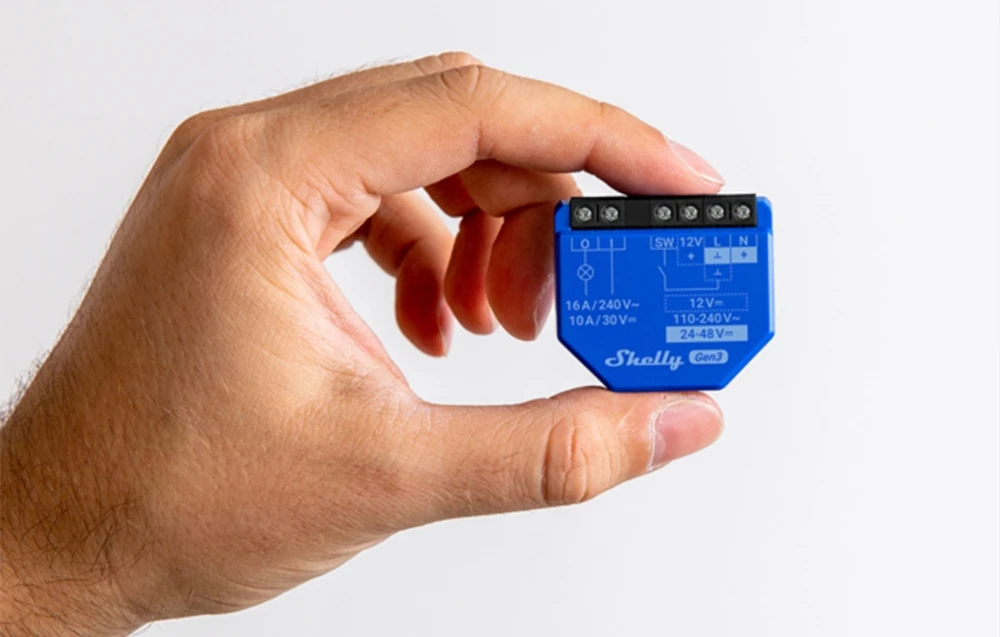 Shelly 1 Gen3 rinkinys iš 4 WiFi/Bluetooth valdiklių aprašymas - Prekės nuotrauka Shelly 1 Gen3 rinkinys iš 4 WiFi/Bluetooth valdiklių aprašymas - Prekės nuotrauka
