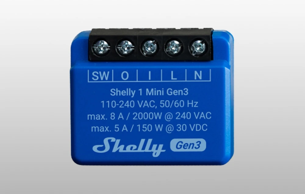 Shelly Group Wi-Fi valdoma išmanioji relė Shelly 1 Mini Gen3 x2 aprašymas - Prekės nuotrauka Shelly Group Wi-Fi valdoma išmanioji relė Shelly 1 Mini Gen3 x2 aprašymas - Prekės nuotrauka