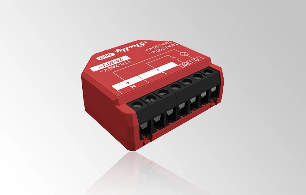 Shelly 1PM Gen3 1 kanalo relė 16A (Wifi, Bluetooth) aprašymas - Prekės nuotrauka Shelly 1PM Gen3 1 kanalo relė 16A (Wifi, Bluetooth) aprašymas - Prekės nuotrauka
