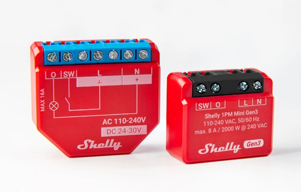 Išmanioji Wi-Fi ir Bluetooth relė Shelly Mini 1PM Gen3 x2 aprašymas - Prekės nuotrauka Išmanioji Wi-Fi ir Bluetooth relė Shelly Mini 1PM Gen3 x2 aprašymas - Prekės nuotrauka
