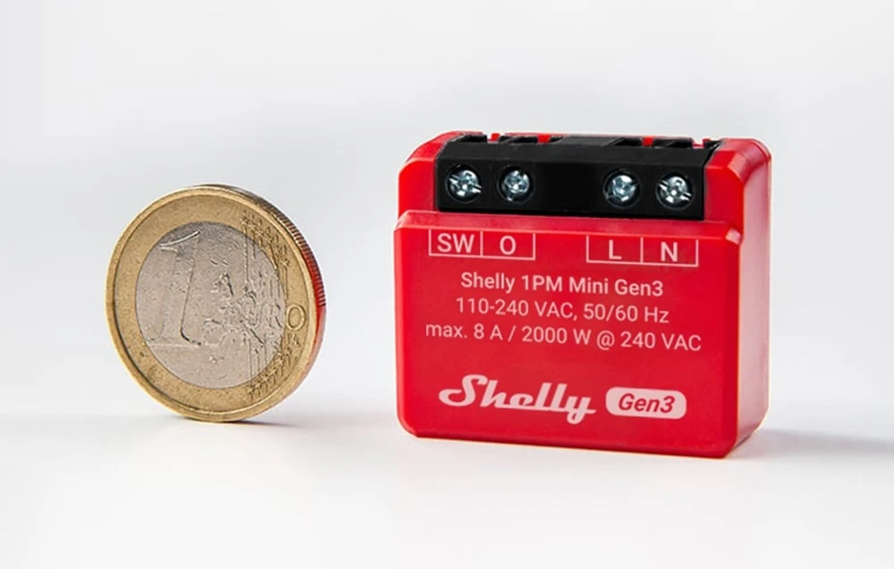 Išmanioji Wi-Fi ir Bluetooth relė Shelly Mini 1PM Gen3 x2 aprašymas - Prekės nuotrauka Išmanioji Wi-Fi ir Bluetooth relė Shelly Mini 1PM Gen3 x2 aprašymas - Prekės nuotrauka