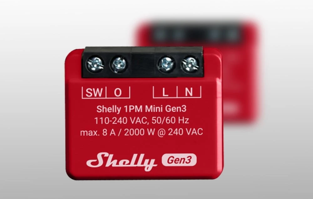 Išmanioji Wi-Fi ir Bluetooth relė Shelly Mini 1PM Gen3 x2 aprašymas - Prekės nuotrauka Išmanioji Wi-Fi ir Bluetooth relė Shelly Mini 1PM Gen3 x2 aprašymas - Prekės nuotrauka