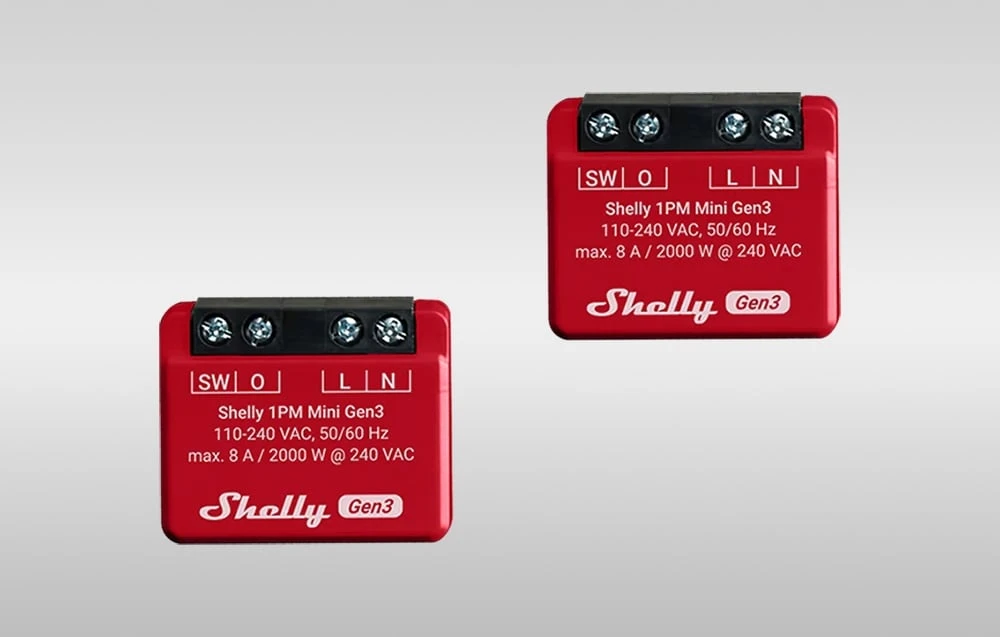 Išmanioji Wi-Fi ir Bluetooth relė Shelly Mini 1PM Gen3 x2 aprašymas - Prekės nuotrauka Išmanioji Wi-Fi ir Bluetooth relė Shelly Mini 1PM Gen3 x2 aprašymas - Prekės nuotrauka