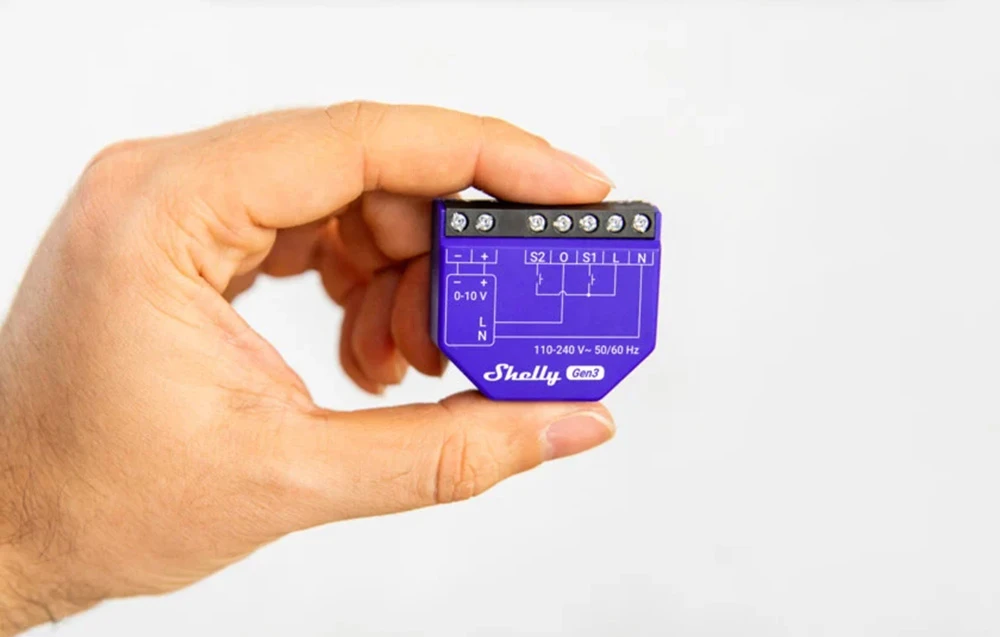 Shelly Gen3 Dimmer 0/1-10V PM šviesos intensyvuno valdiklis (Wifi, Bluetooth) aprašymas - Prekės nuotrauka Shelly Gen3 Dimmer 0/1-10V PM šviesos intensyvuno valdiklis (Wifi, Bluetooth) aprašymas - Prekės nuotrauka