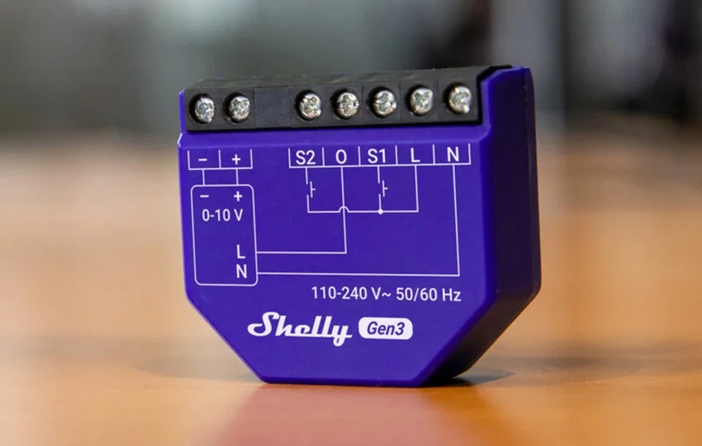 Shelly Gen3 Dimmer 0/1-10V PM šviesos intensyvuno valdiklis (Wifi, Bluetooth) aprašymas - Prekės nuotrauka Shelly Gen3 Dimmer 0/1-10V PM šviesos intensyvuno valdiklis (Wifi, Bluetooth) aprašymas - Prekės nuotrauka