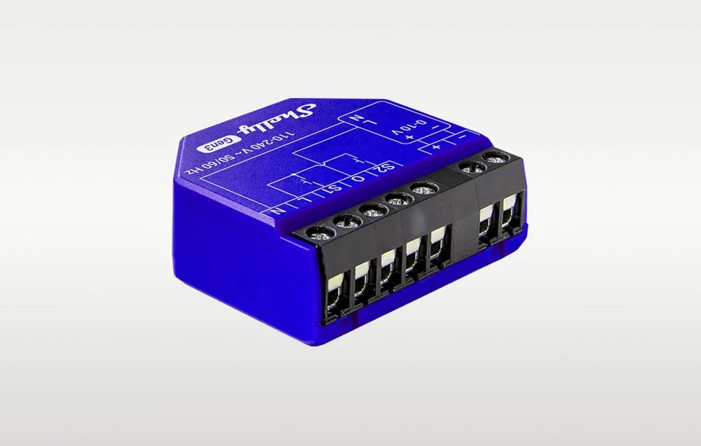 Shelly Gen3 Dimmer 0/1-10V PM šviesos intensyvuno valdiklis (Wifi, Bluetooth) aprašymas - Prekės nuotrauka Shelly Gen3 Dimmer 0/1-10V PM šviesos intensyvuno valdiklis (Wifi, Bluetooth) aprašymas - Prekės nuotrauka