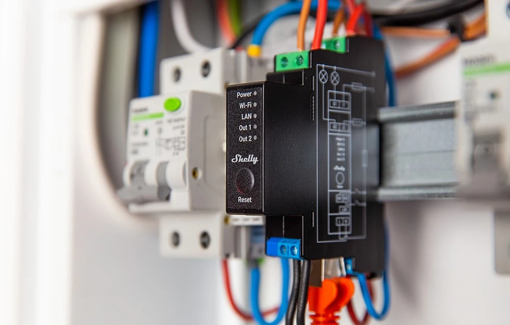 Shelly PRO 2PM išmanioji 2 kanalų relė su elektros sąnaudų matavimu valdoma Wifi LAN Bluetooth montuojama ant DIN bėgelio aprašymas - Prekės nuotrauka Shelly PRO 2PM išmanioji 2 kanalų relė su elektros sąnaudų matavimu valdoma Wifi LAN Bluetooth montuojama ant DIN bėgelio aprašymas - Prekės nuotrauka