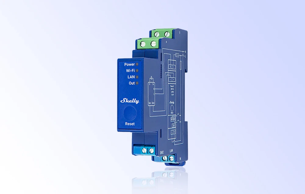 Shelly Pro Dimmer 0/1-10V PM apšvietimo valdiklis aprašymas - Prekės nuotrauka