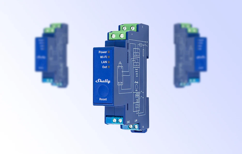 Shelly Pro Dimmer 0/1-10V PM apšvietimo valdiklis aprašymas - Prekės nuotrauka