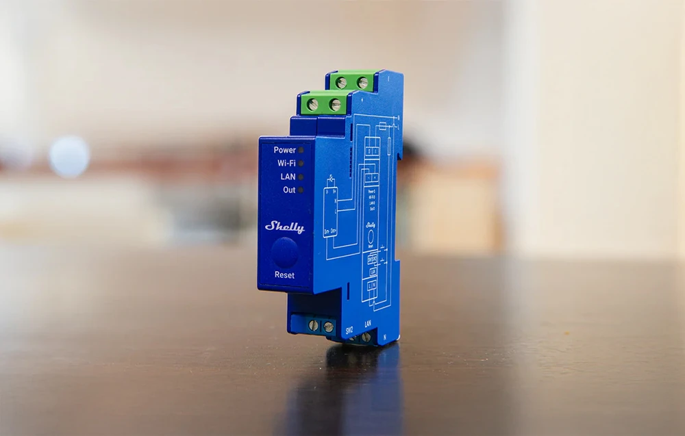 Shelly Pro Dimmer 0/1-10V PM apšvietimo valdiklis aprašymas - Prekės nuotrauka