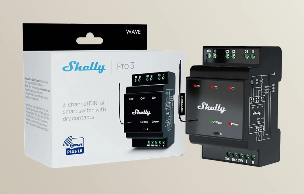 Shelly Qubino Wave Pro 3 3 kanalų DIN Z-wave magistralės relė aprašymas - Prekės nuotrauka Shelly Qubino Wave Pro 3 3 kanalų DIN Z-wave magistralės relė aprašymas - Prekės nuotrauka