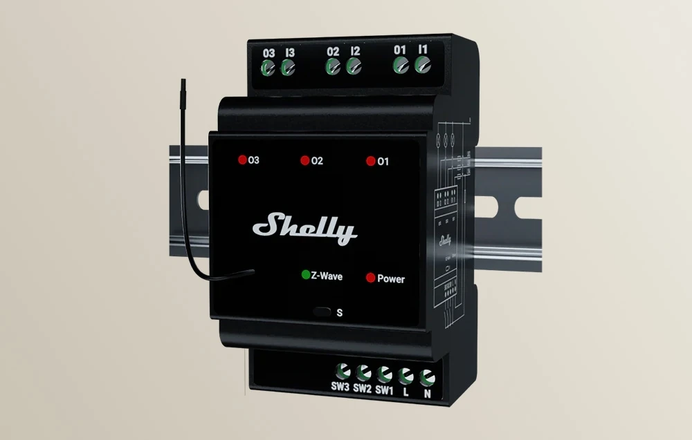 Shelly Qubino Wave Pro 3 3 kanalų DIN Z-wave magistralės relė aprašymas - Prekės nuotrauka Shelly Qubino Wave Pro 3 3 kanalų DIN Z-wave magistralės relė aprašymas - Prekės nuotrauka