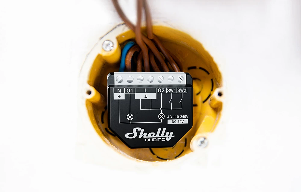 „Shelly Qubino Wave2pm“ valdiklis, 2 kanalų