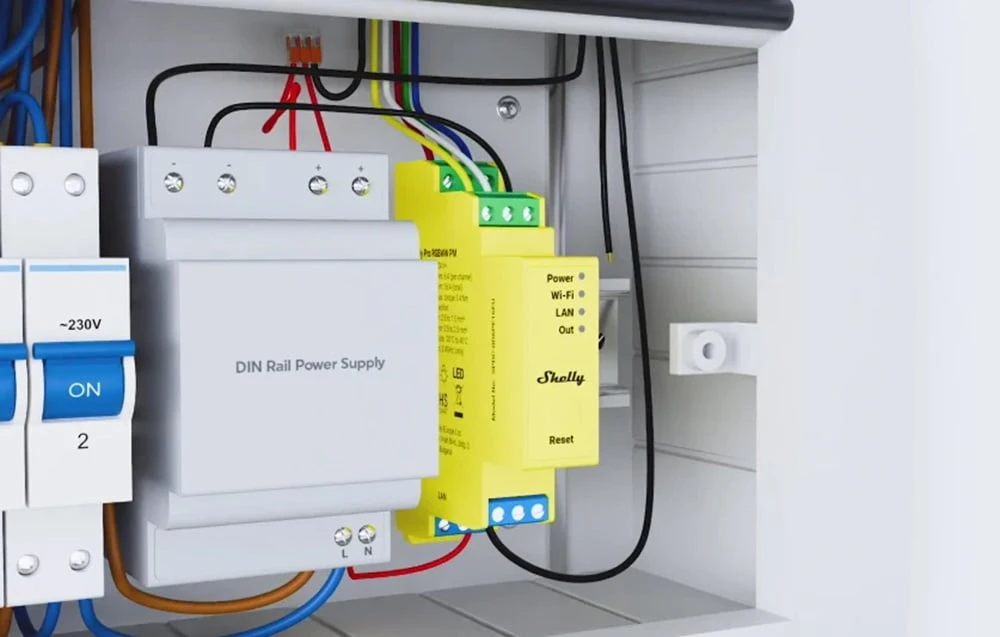 Shelly Pro RGBWW PM LED valdymo modulis (LAN, WiFi, Bluetooth) aprašymas - Prekės nuotrauka Shelly Pro RGBWW PM LED valdymo modulis (LAN, WiFi, Bluetooth) aprašymas - Prekės nuotrauka