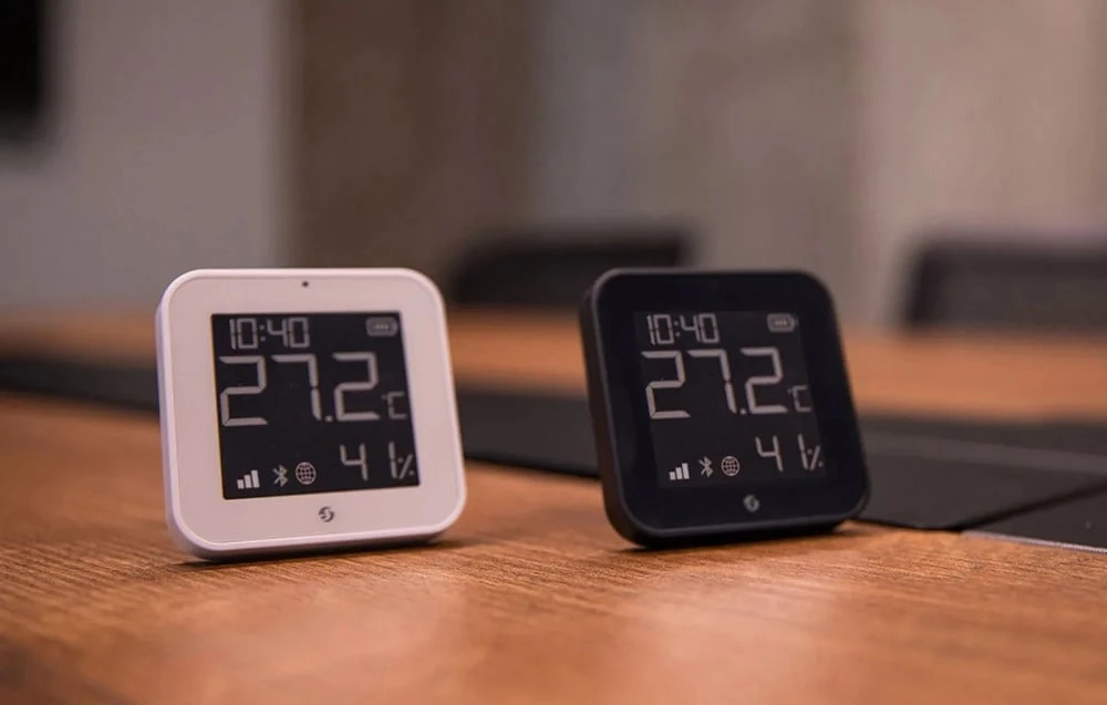 Shelly BLU H&T Ekranas ZB temperatūros, drėgmės, LUX sensorius, Bluetooth, Zigbee, Juodas aprašymas - Prekės nuotrauka