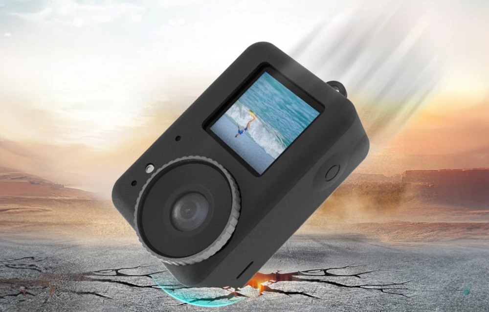Silikoninis dėklas Puluz skirtas DJI Osmo Action 4/3 su objektyvo dangteliu (juodas) aprašymas - Prekės nuotrauka Silikoninis dėklas Puluz skirtas DJI Osmo Action 4/3 su objektyvo dangteliu (juodas) aprašymas - Prekės nuotrauka