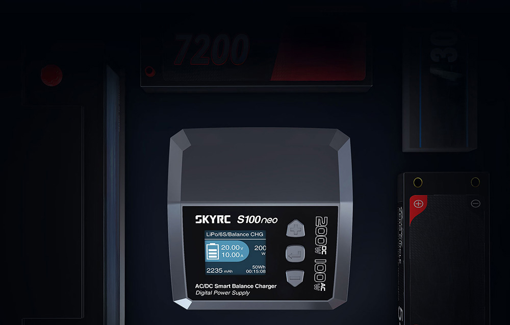 „SkyRC S100neo“ išmanusis AC/DC įkroviklis aprašymas - Prekės nuotrauka „SkyRC S100neo“ išmanusis AC/DC įkroviklis aprašymas - Prekės nuotrauka