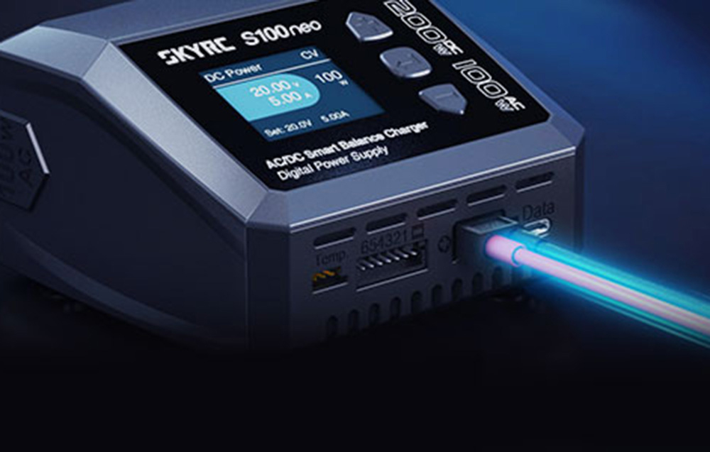 „SkyRC S100neo“ išmanusis AC/DC įkroviklis aprašymas - Prekės nuotrauka „SkyRC S100neo“ išmanusis AC/DC įkroviklis aprašymas - Prekės nuotrauka