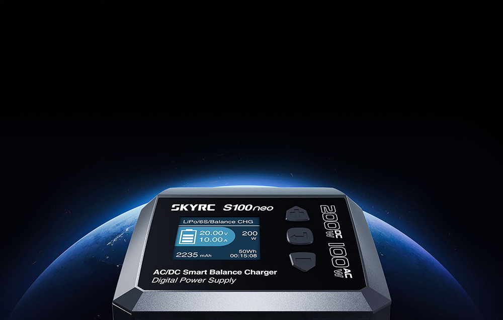 „SkyRC S100neo“ išmanusis AC/DC įkroviklis aprašymas - Prekės nuotrauka „SkyRC S100neo“ išmanusis AC/DC įkroviklis aprašymas - Prekės nuotrauka