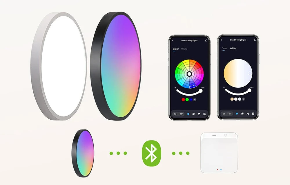Lubinis šviestuvas Išmani lubinė lempa 30cm Bluetooth 16M RGBCW Gosund LB13 1600lm Tuya + nuotolinio valdymo pultas. aprašymas - Prekės nuotrauka Lubinis šviestuvas Išmani lubinė lempa 30cm Bluetooth 16M RGBCW Gosund LB13 1600lm Tuya + nuotolinio valdymo pultas. aprašymas - Prekės nuotrauka