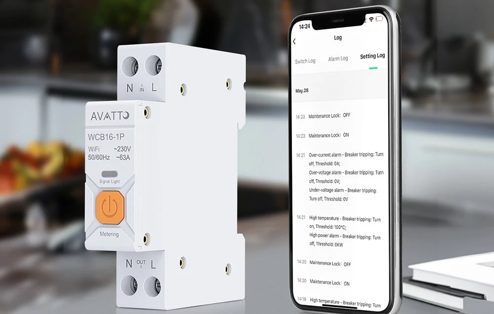 Avatto Išmani relė DIN bėgeliui 230Vac, 16A, Wi-Fi TUYA, su energijos matavimo funkcija aprašymas - Prekės nuotrauka