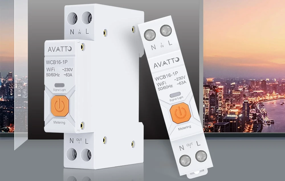 Avatto Išmani relė DIN bėgeliui 230Vac, 16A, Wi-Fi TUYA, su energijos matavimo funkcija aprašymas - Prekės nuotrauka
