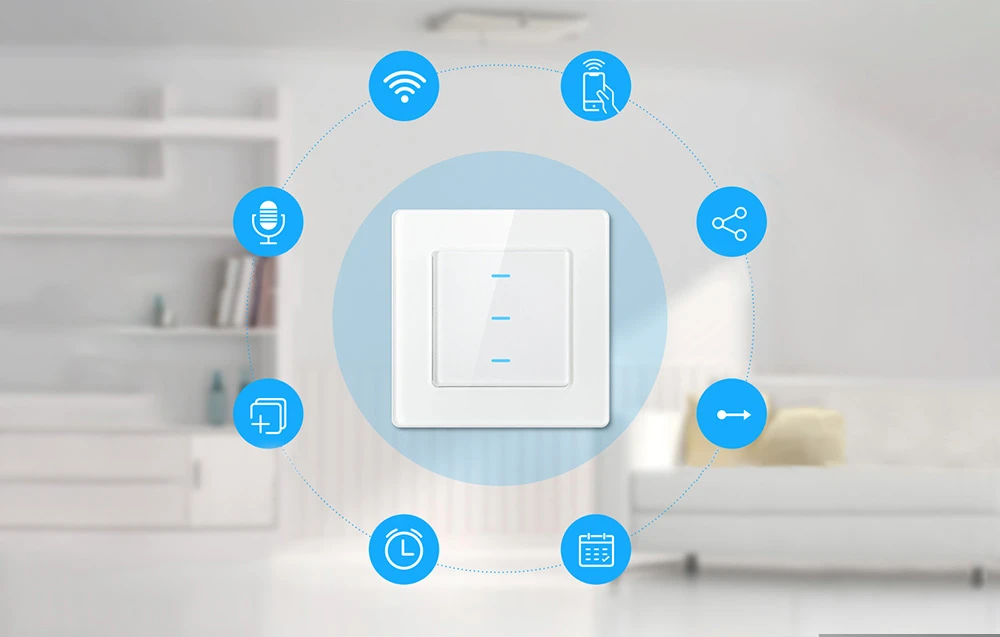 Išmanusis šviesos jungiklis WiFi Avatto N-TS10-W3 3 krypčių TUYA (balta) aprašymas - Prekės nuotrauka Išmanusis šviesos jungiklis WiFi Avatto N-TS10-W3 3 krypčių TUYA (balta) aprašymas - Prekės nuotrauka