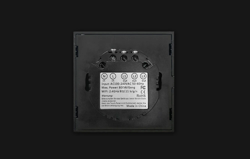 Išmanusis šviesos jungiklis WiFi Avatto TS02-EU-B1 1 Way TUYA (juoda) aprašymas - Prekės nuotrauka