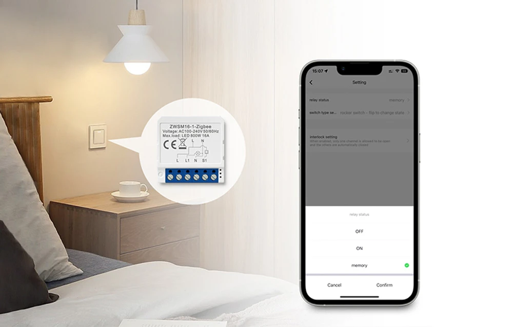 Išmanusis jungiklio modulis ZigBee Avatto ZWSM16-W2 TUYA aprašymas - Prekės nuotrauka Išmanusis jungiklio modulis ZigBee Avatto ZWSM16-W2 TUYA aprašymas - Prekės nuotrauka