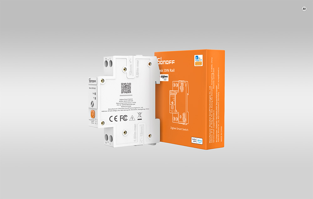 SONOFF Basic ZB1GSP išmanioji Zigbee DIN bėgelio relė 32A aprašymas - Prekės nuotrauka